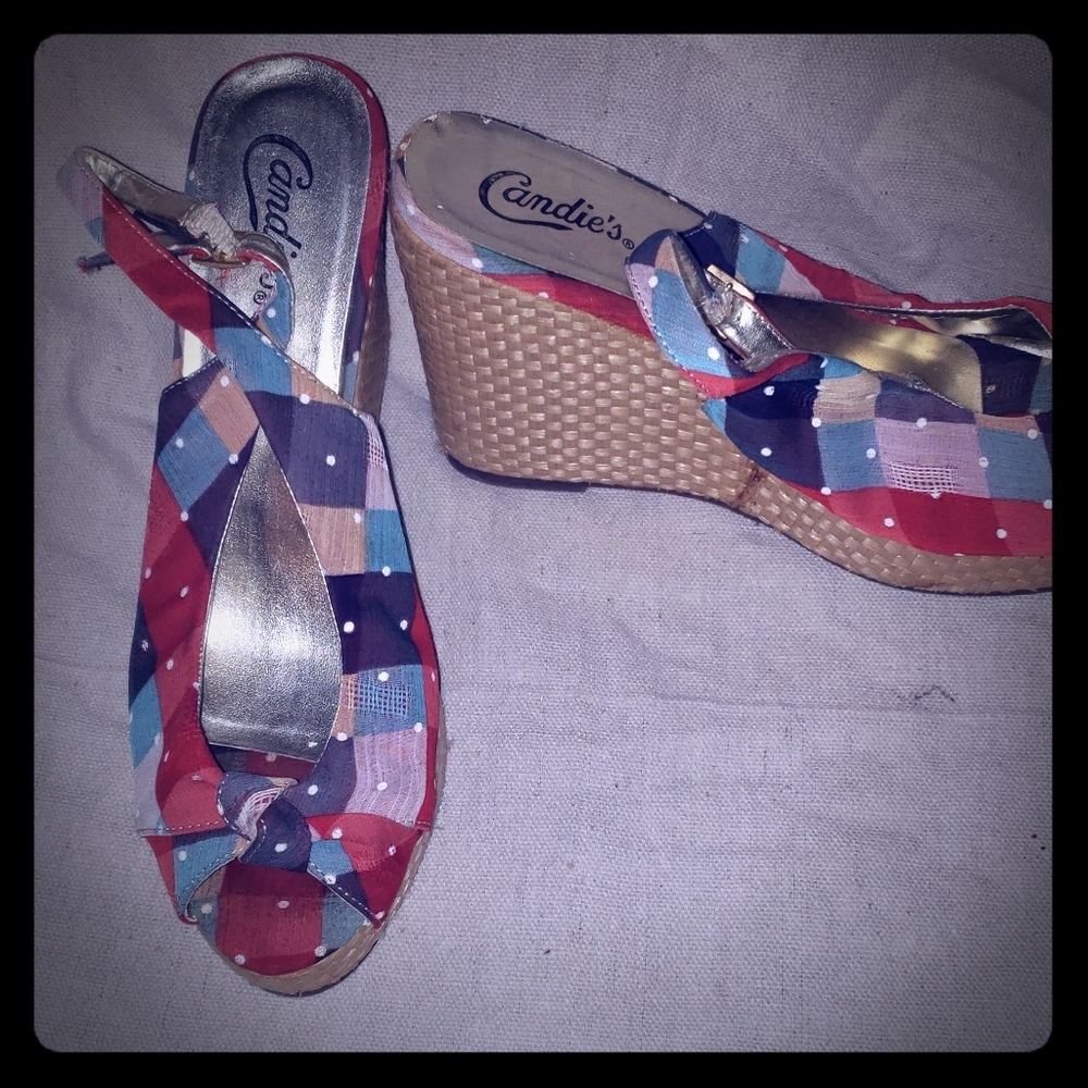 Candies Peep toe Espadrille Wedges
